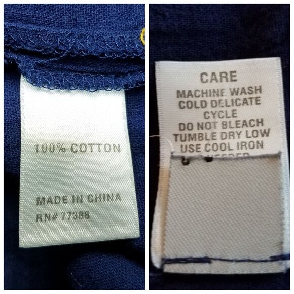 Madewell|Blue Embroidered Lace Short Sleeve Top, SMALL - Picture 5 of 5